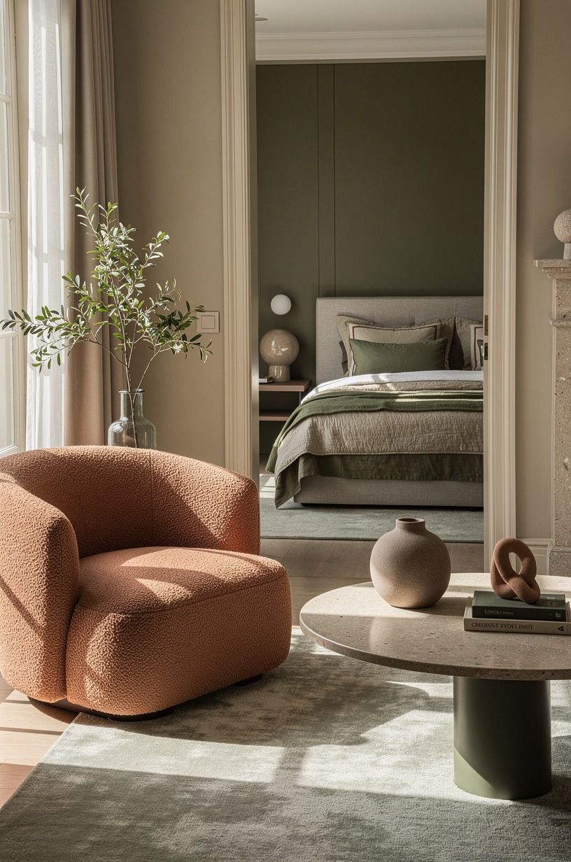 I softened the room without touching the lease, terracotta palette