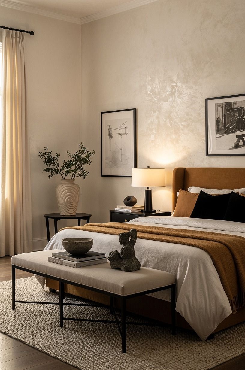 I warmed the white walls instead of chasing pure white, warm white palette