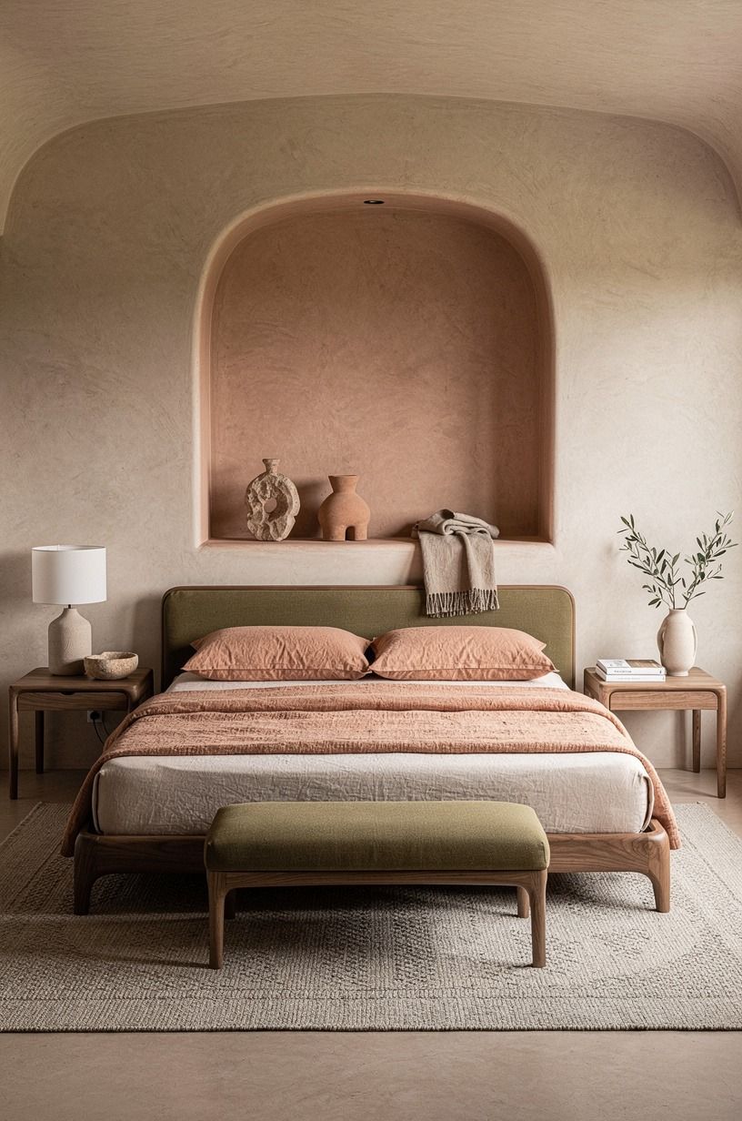 Stage one: I changed the sleep surface first, terracotta palette