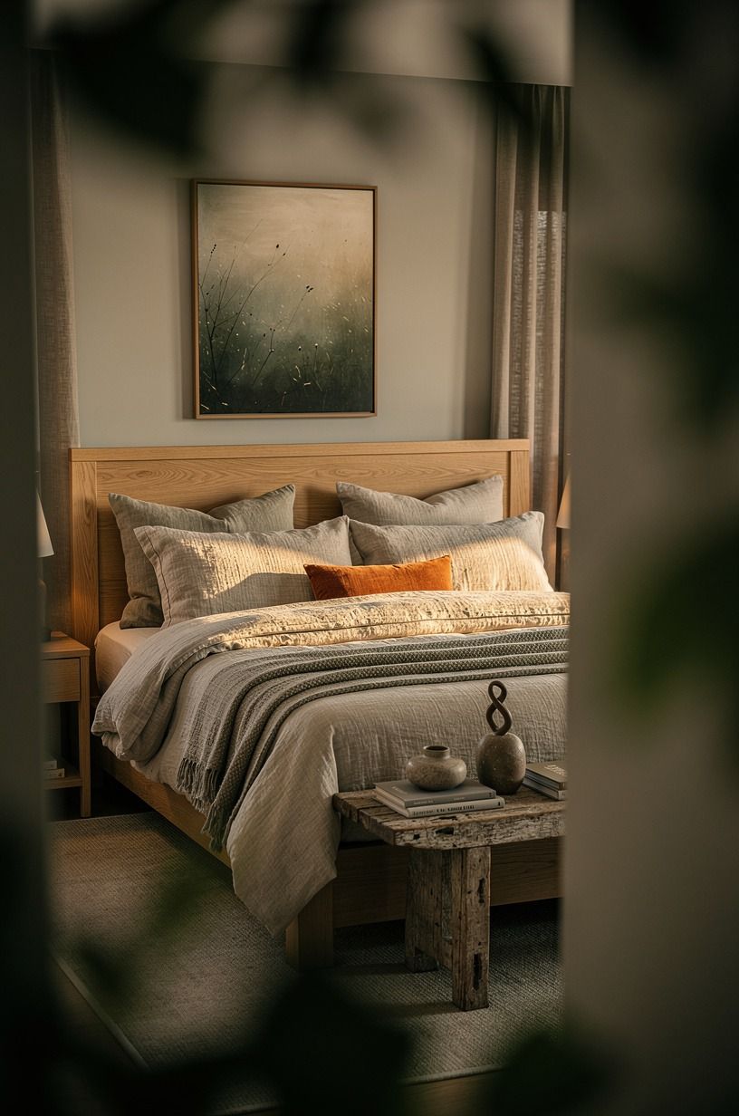 The Linen-Layer Rule made the room feel quieter, forest green palette