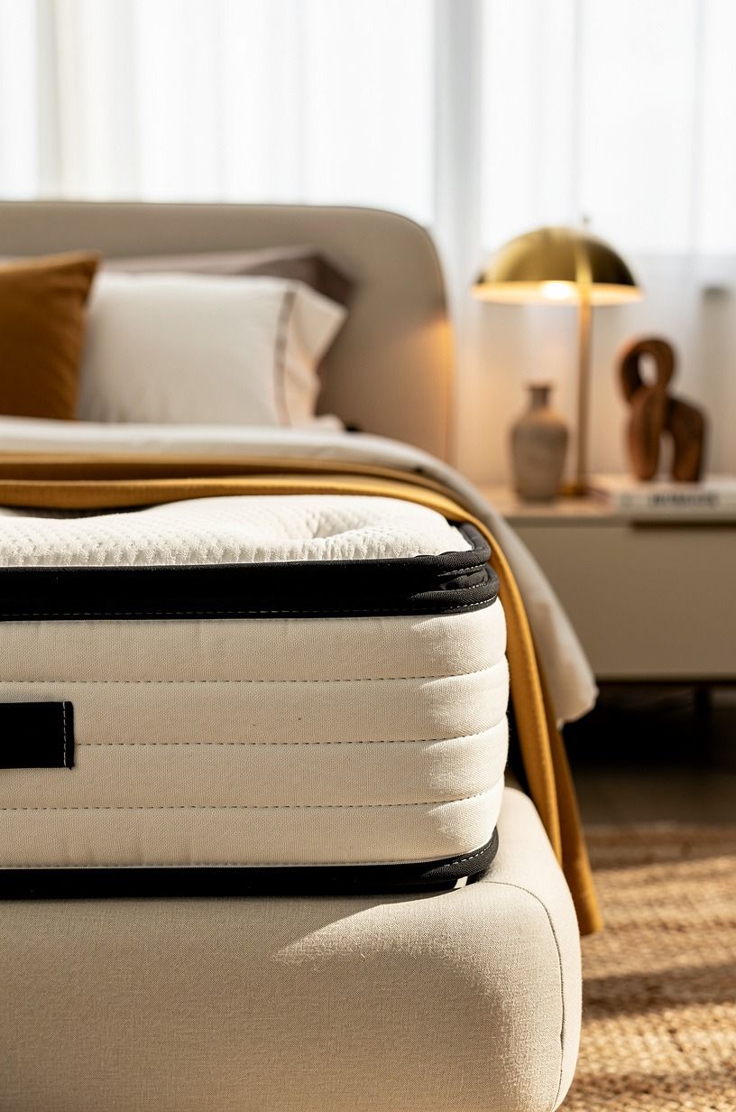 The mattress became the decision that mattered, warm white palette