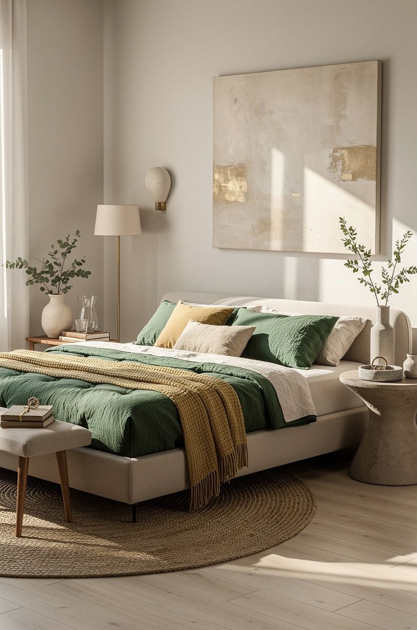 The mattress layer was my one personal splurge, emerald palette