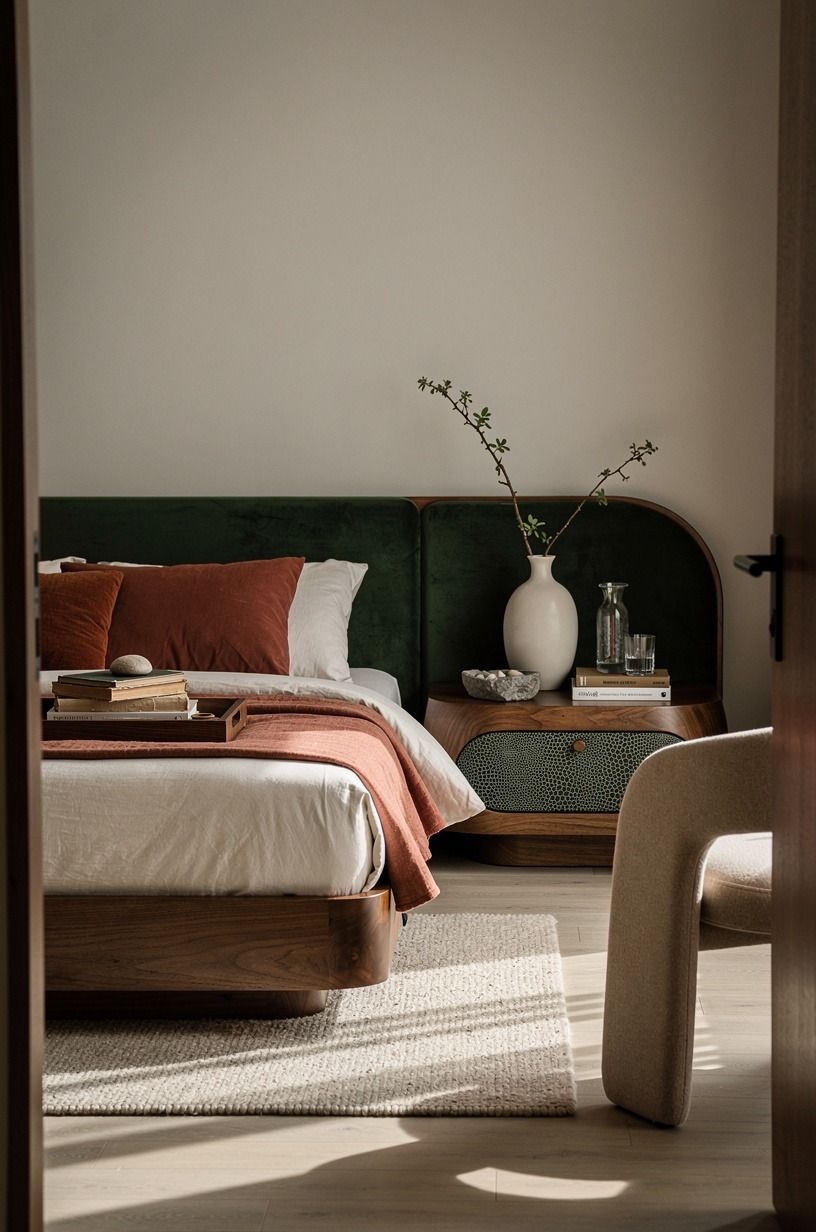 The moment I stopped buying random bedroom fixes, forest green palette