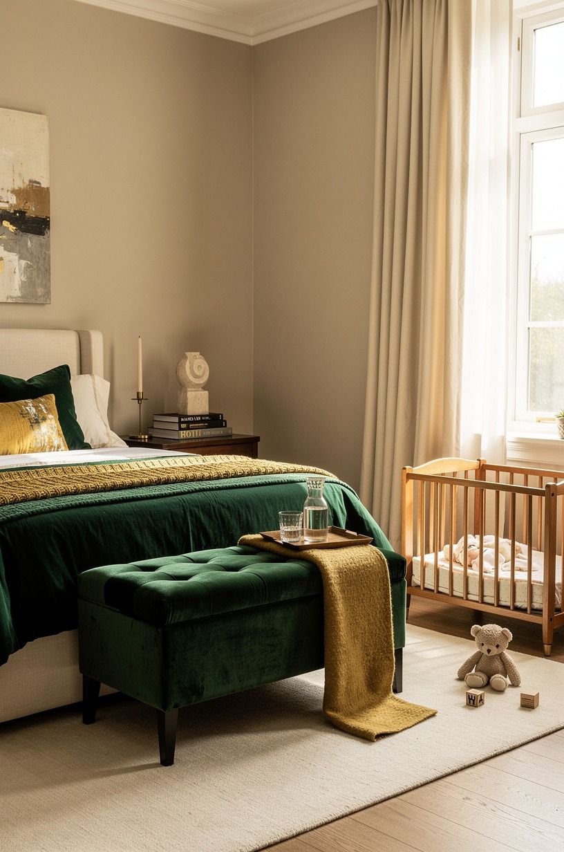 The moment the old crib stopped making sense, emerald palette