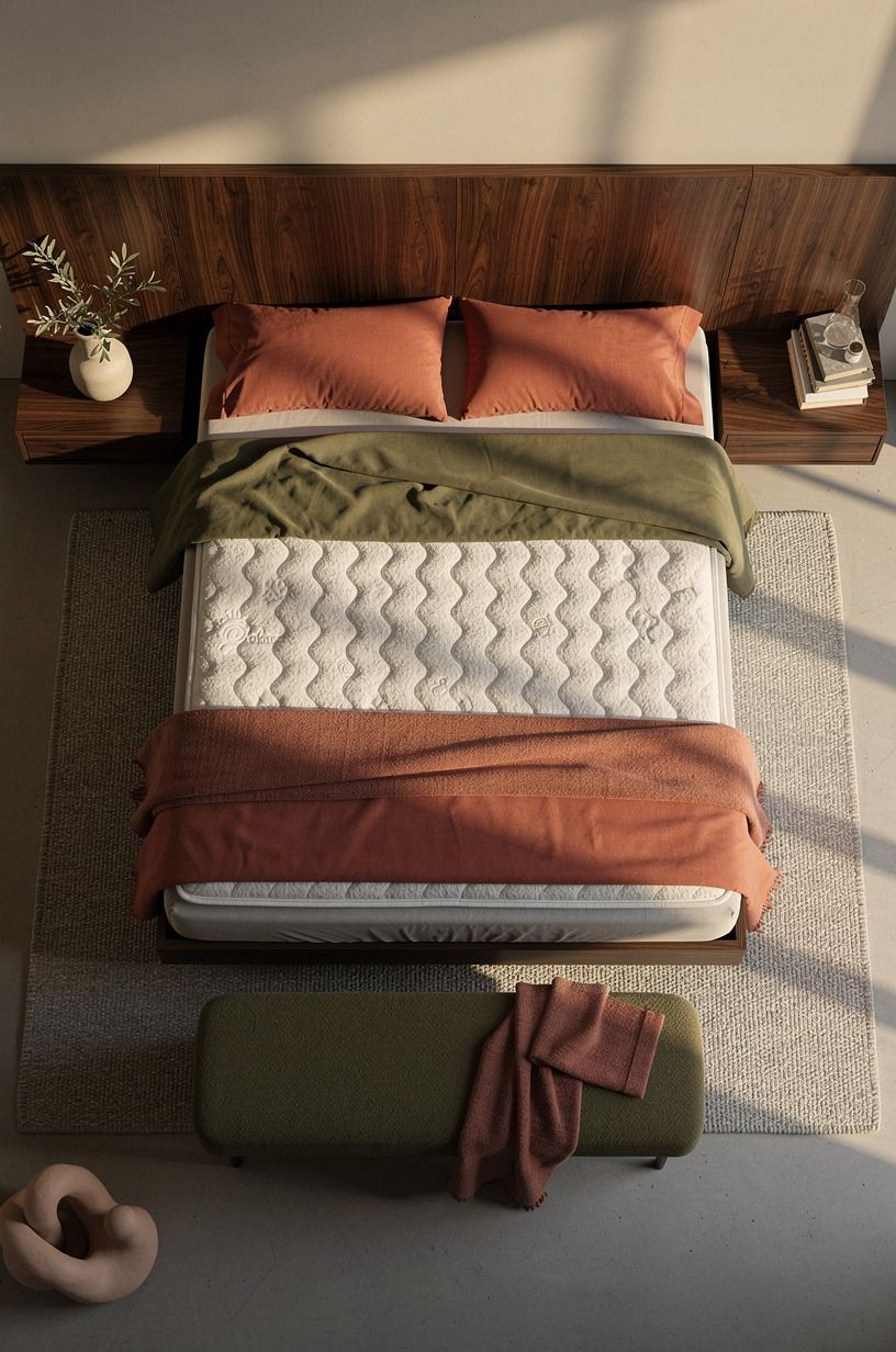 The Organic Mattress Pad changed the part I could feel, terracotta palette