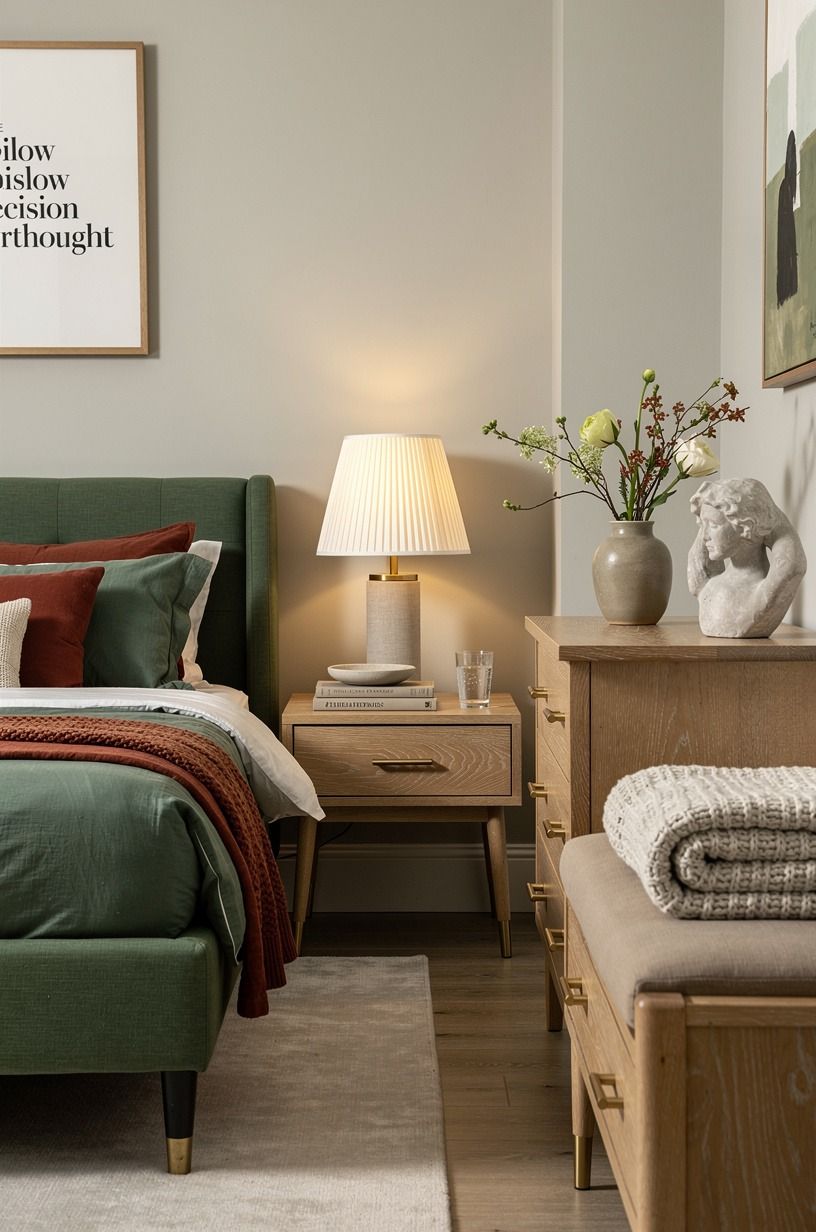 The Pillow Decision I Overthought, forest green palette