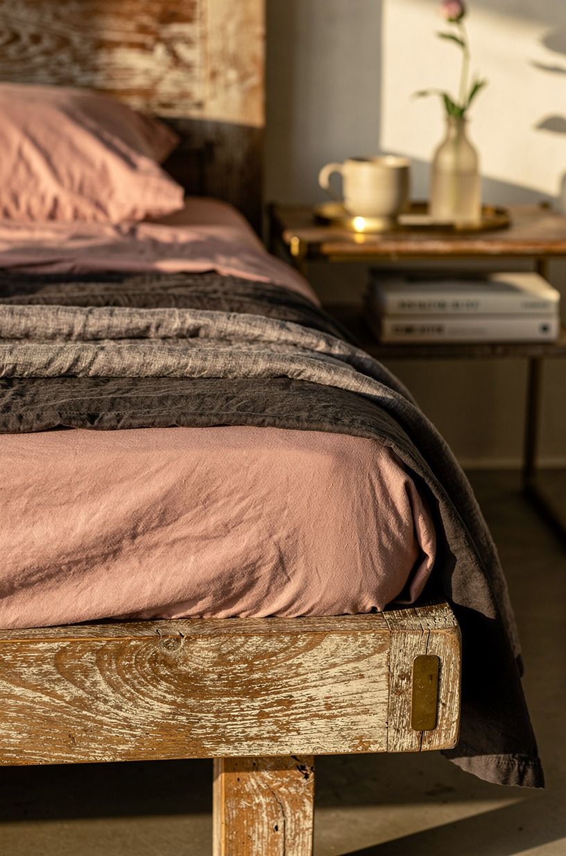 The sheets were the part I touched every day, dusty rose palette