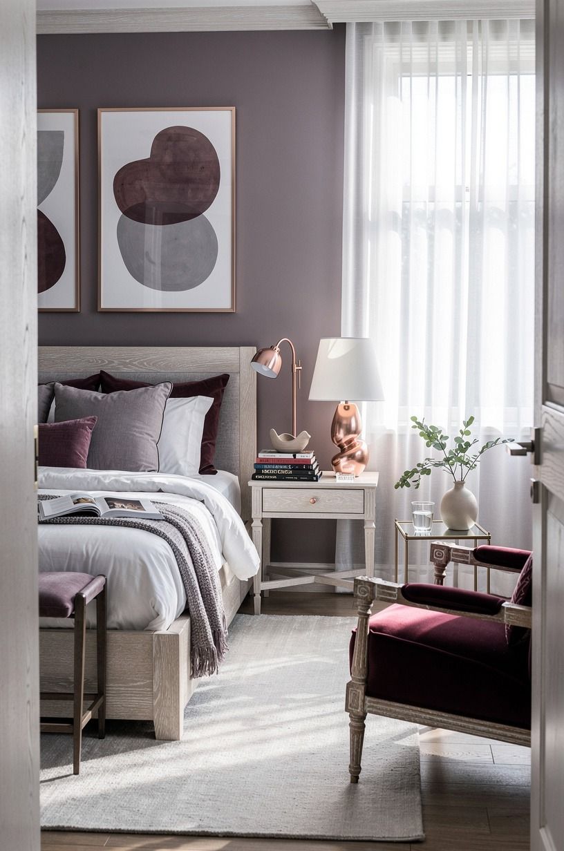 The thrift-store decision that made the room feel like mine, plum palette