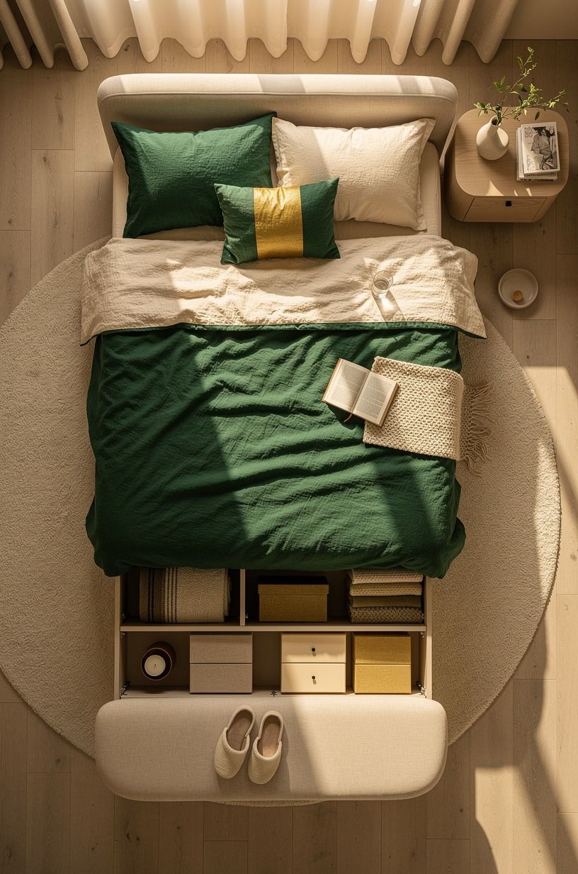 The Under-Bed Reset Changed My Small Bedroom, emerald palette