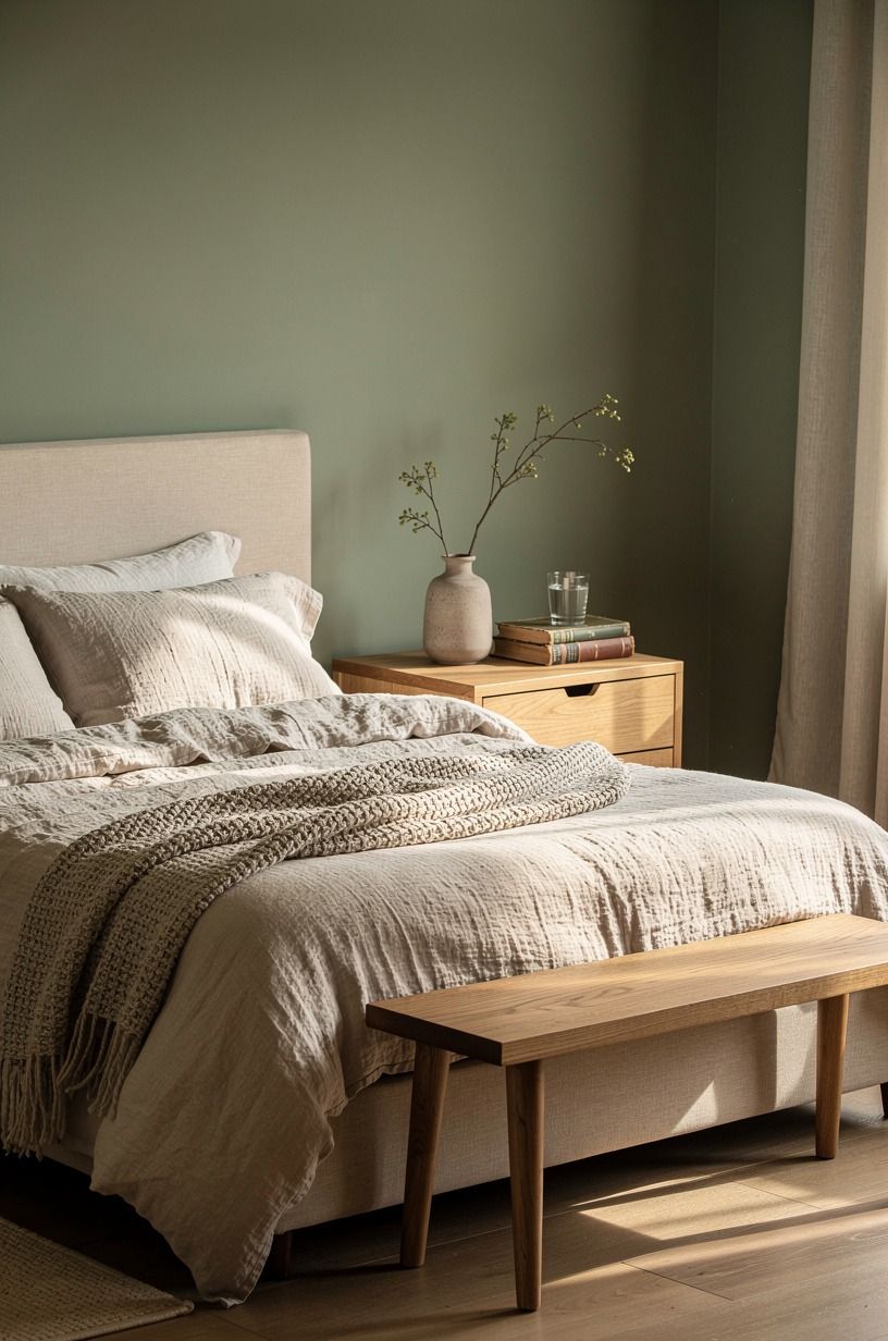 Where I’d Start in Your Bedroom, sage green palette
