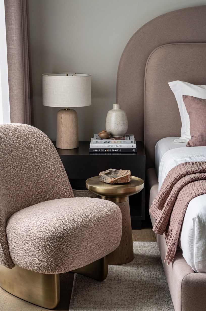 Where the room landed, dusty rose palette