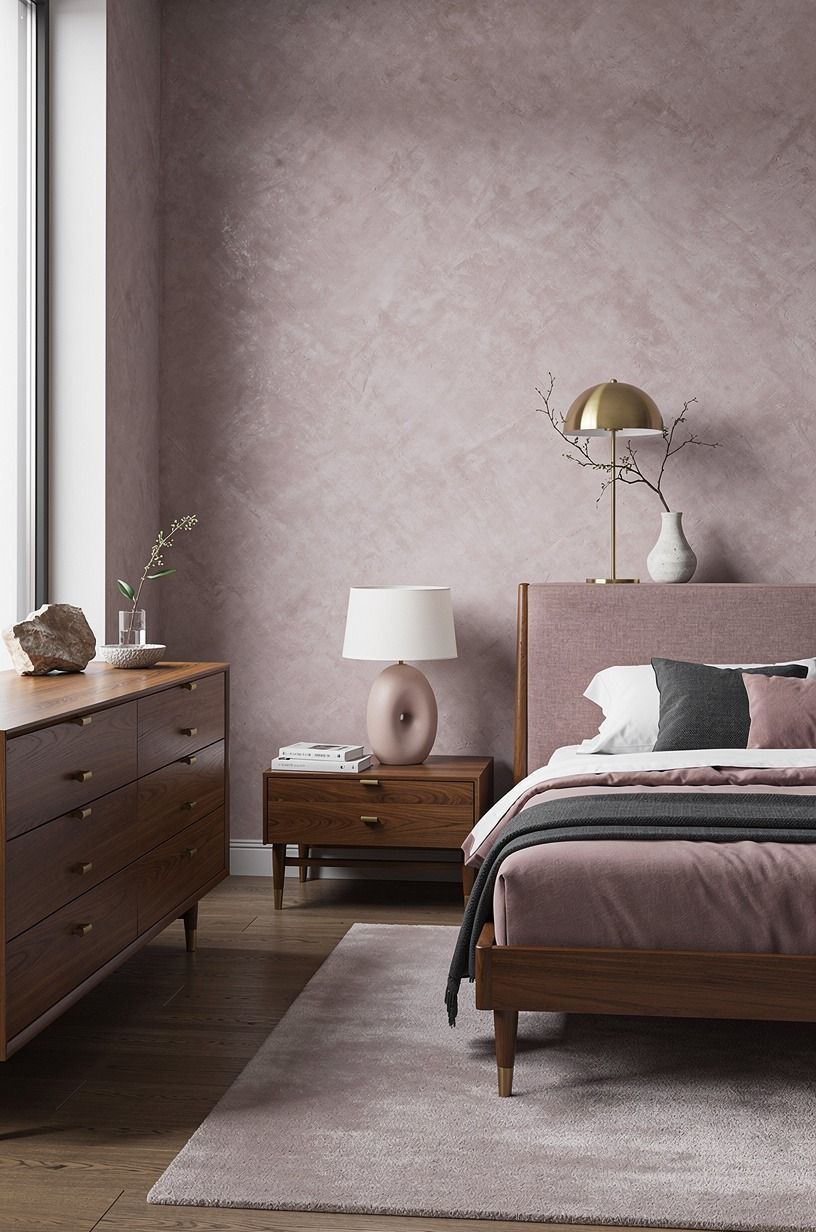 Where the room landed, dusty rose palette