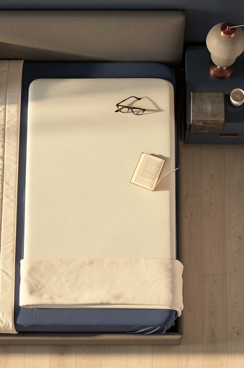 Why the mattress pad was the last layer I added, midnight blue palette