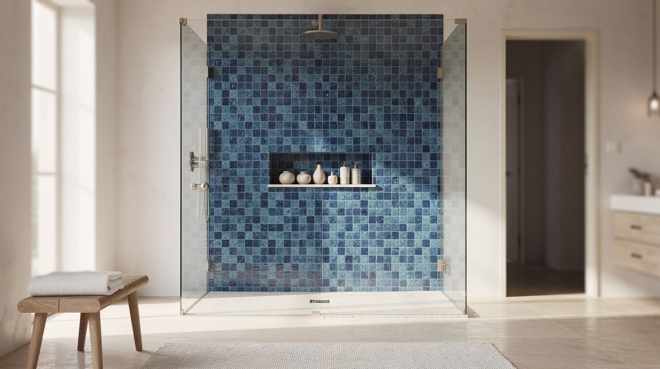 I Chose a Blue Zellige Tile Bathroom, It Gave My Coastal Space Glossy Depth