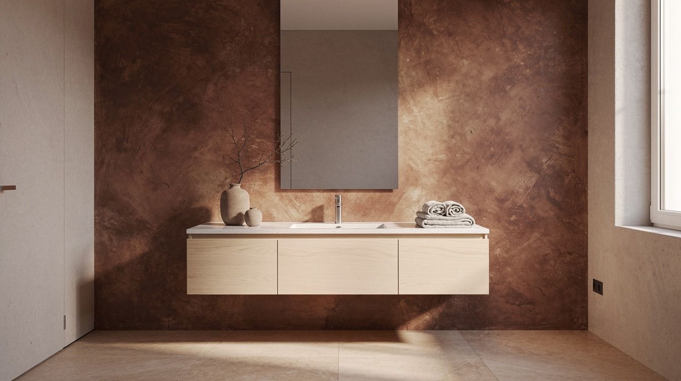 16 Brown & Terracotta Venetian Plaster Bathroom Ideas for Earthy Depth That Feel Warmer