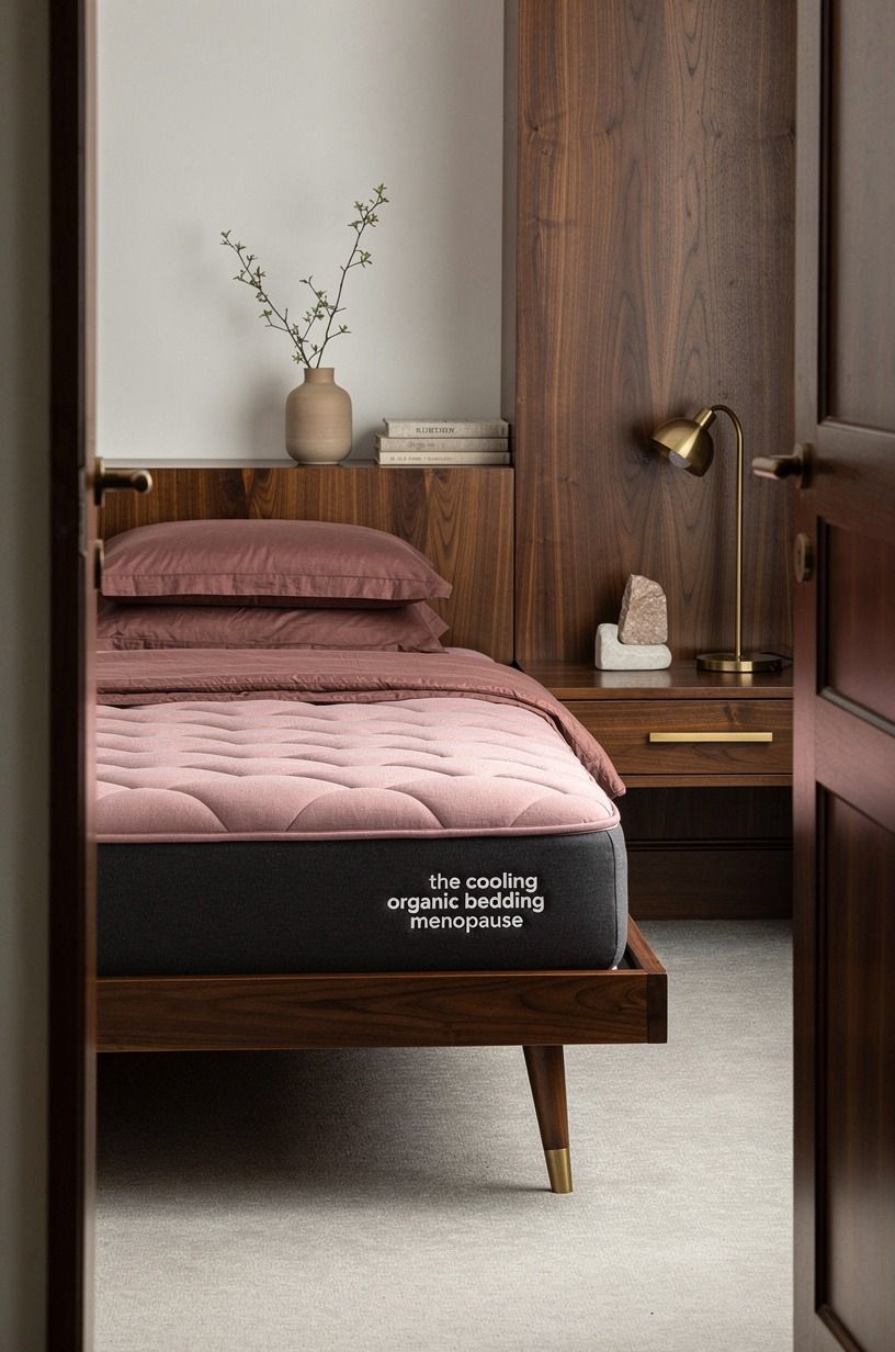 The Organic Mattress Pad was my cautious final layer, dusty rose palette