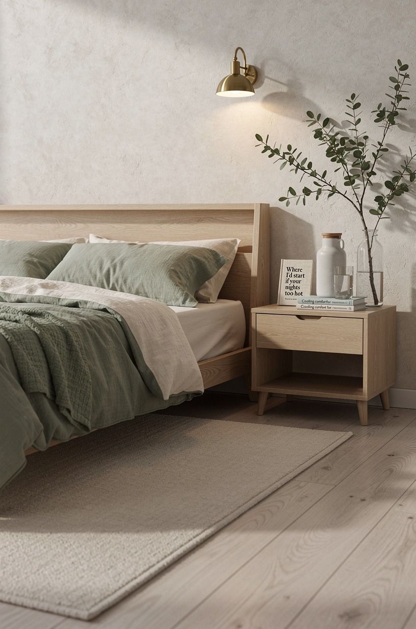 Where I’d start if your nights feel too hot, sage green palette