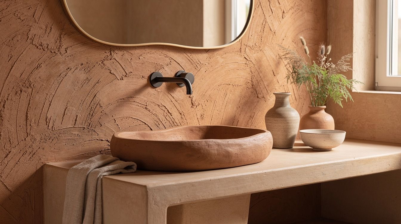 15 Earthy Adobe & Clay Tadelakt Bathroom Ideas for Natural Texture at Home
