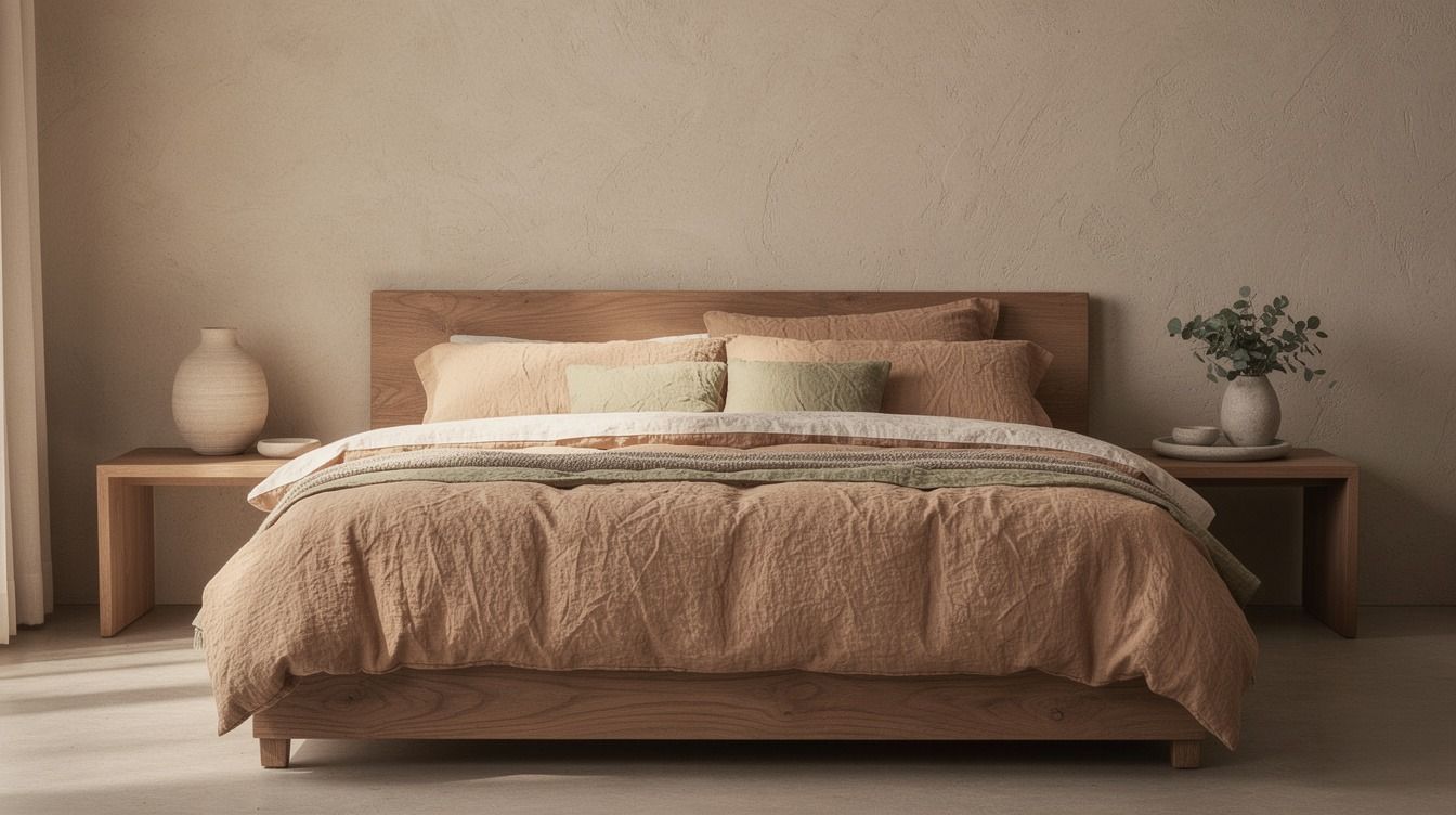 I Created an Earthy Bedroom With Organic Cotton in Earth Tones, Finally Cozy