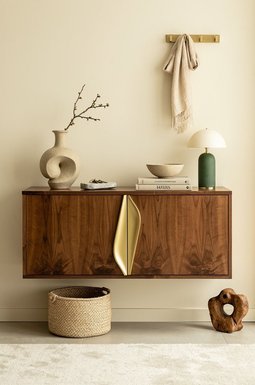 Float a slim shoe cabinet above the floor