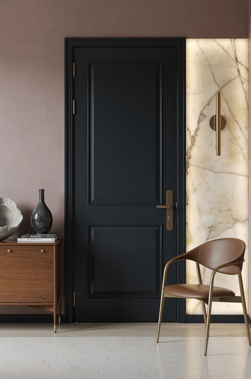 Paint the door zone in Farrow & Ball Railings