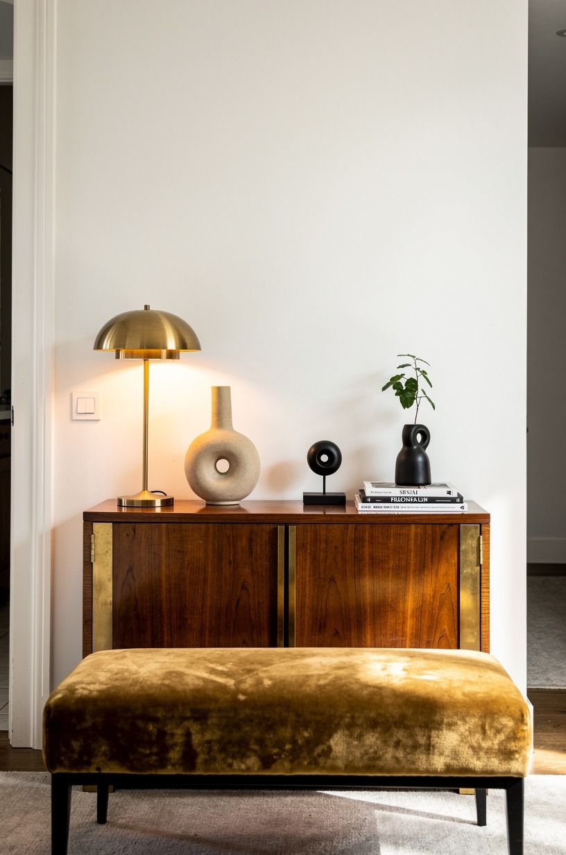 Use a vintage cabinet instead of an open rack