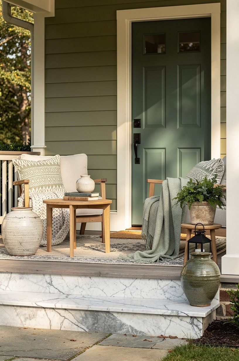 Choose seating that supports coloured front doors