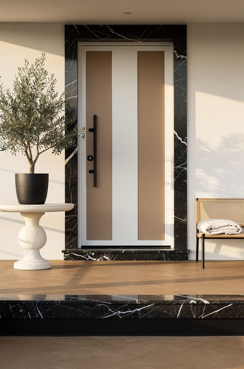 Give cool doors entrance energy with one living detail