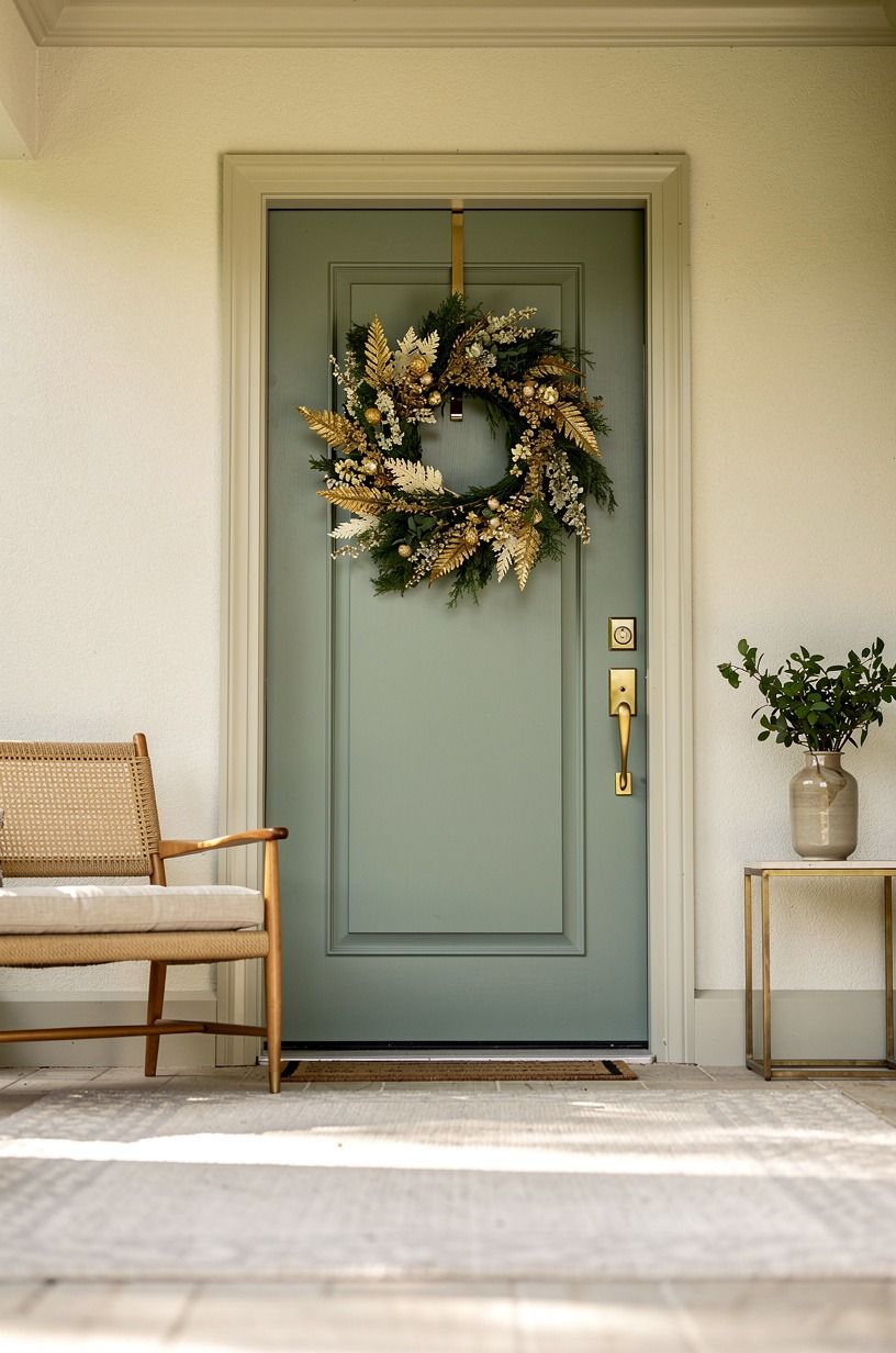 Hang a wreath lower than you think (the eye-level move)