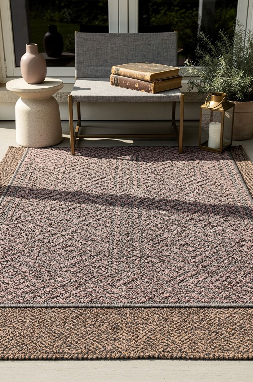 Layer a rug over a mat, but keep the scale honest