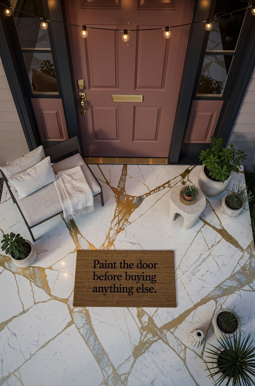 Paint the door before buying anything else