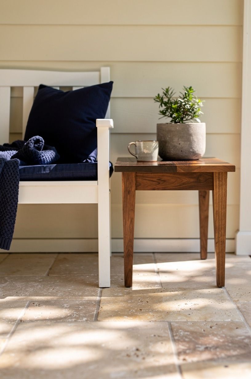 Use The Two-Wood Rule around a clotted cream paint colour