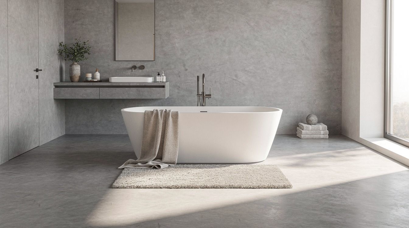 13 Grey Microcement Bathroom Ideas for Cool, Contemporary Calm Without Renovating