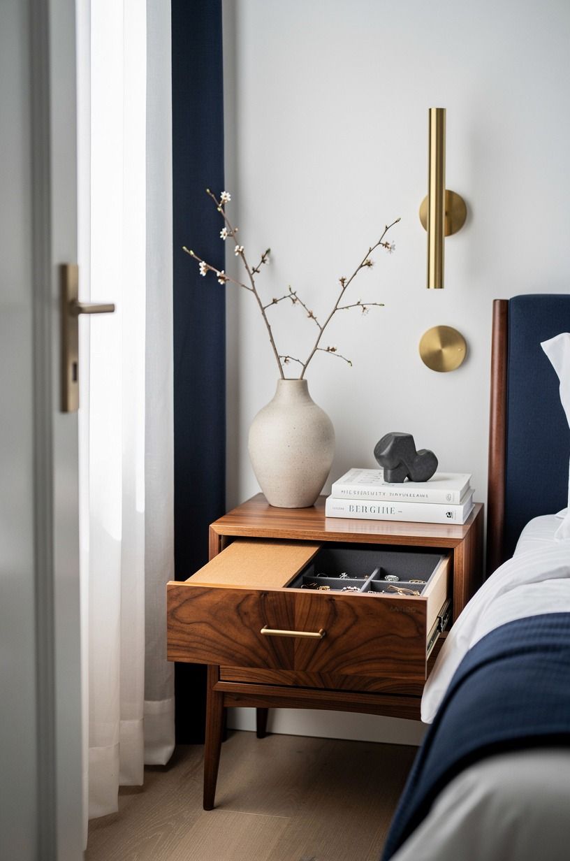 Add a removable panel behind a bedside drawer
