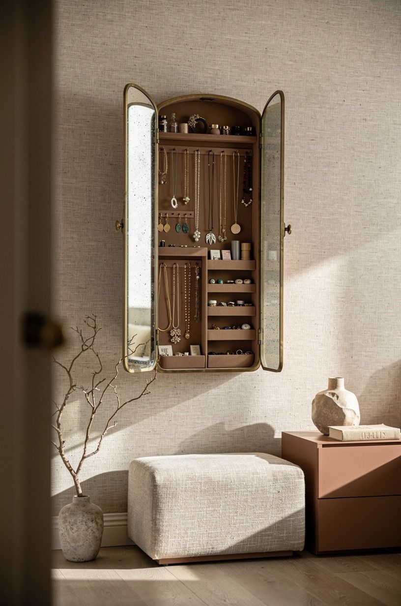 Choose a mirror cabinet over an exposed jewelry tree