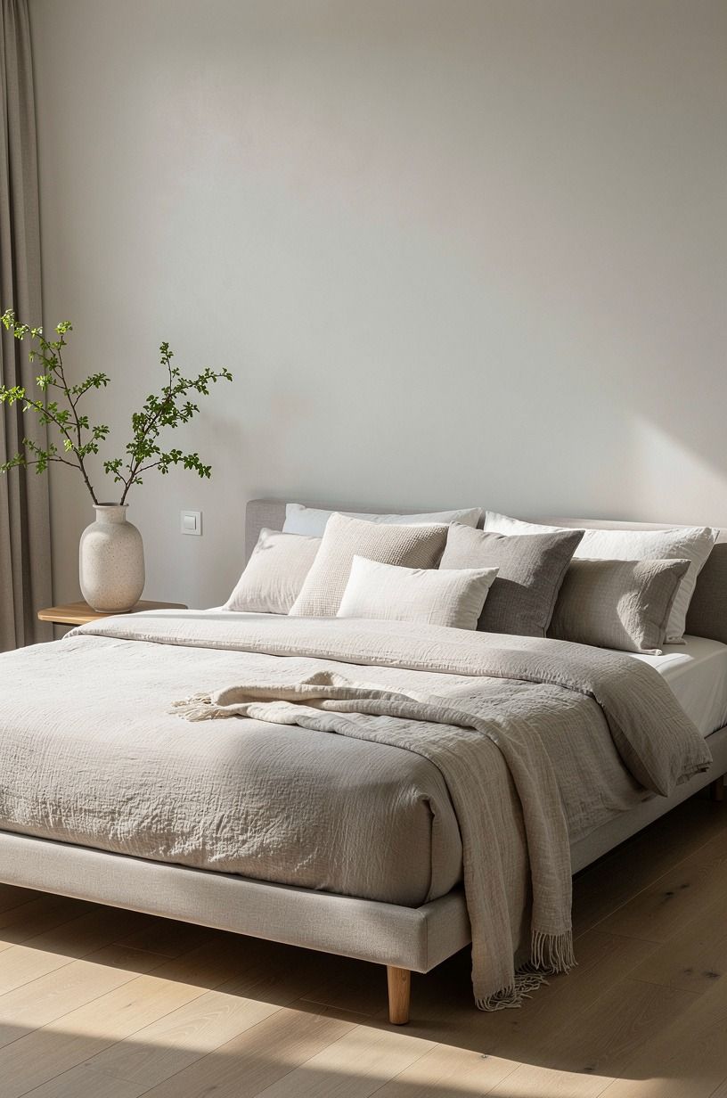 I stopped using pillows as decoration, plum palette