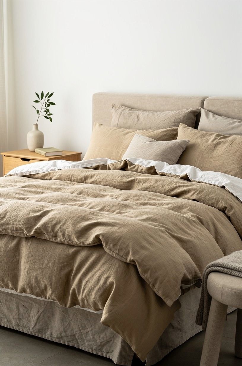 My Three-Layer Rule fixed the flat duvet problem, clay palette