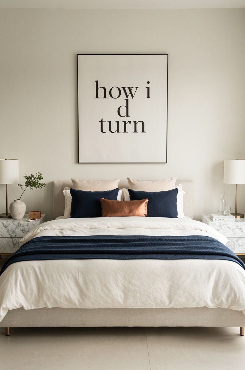 I chose the bed as the whole decision, midnight blue palette
