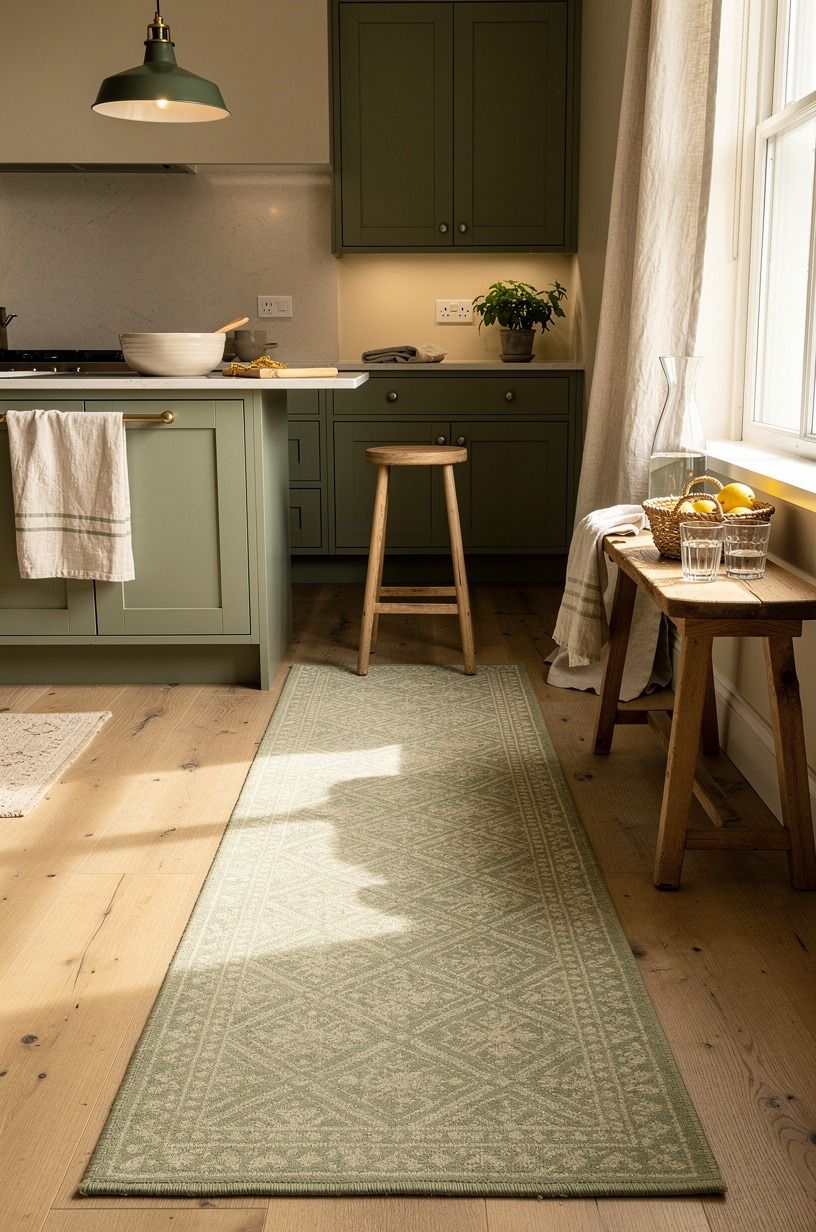 Add a washable runner where you stand