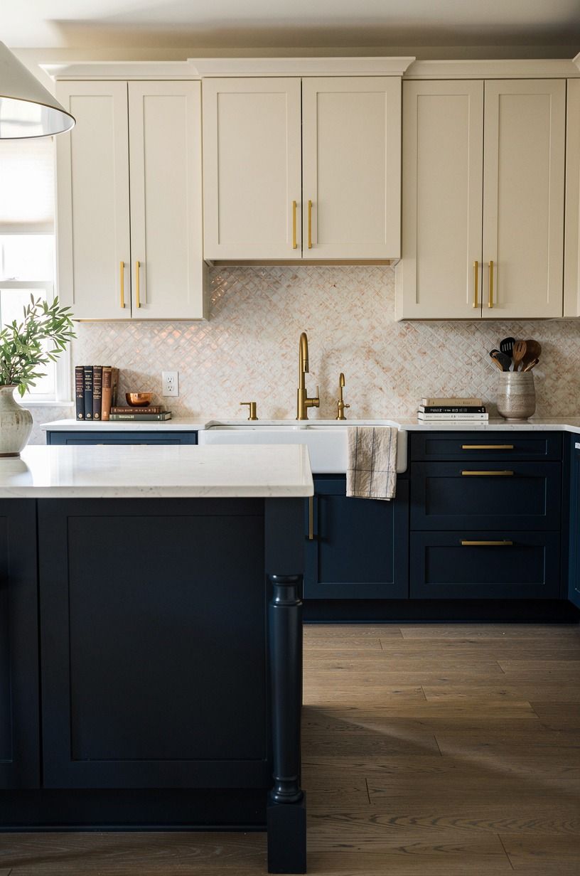 Build a backsplash that gives the cabinets breathing room