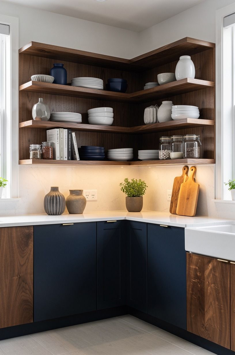Can open shelves hold enough without looking busy?