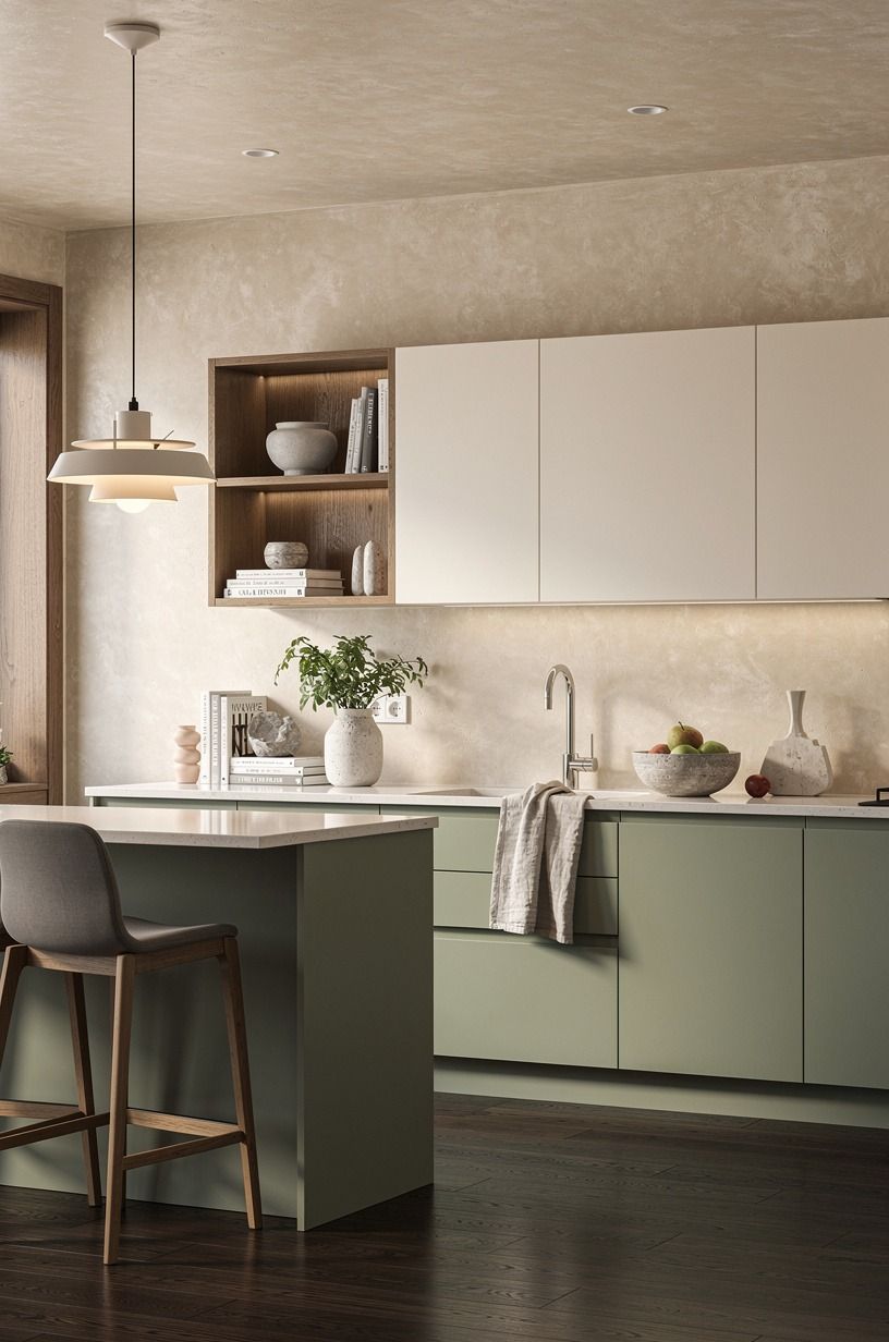 Choose light cabinets over dark floors, not the reverse