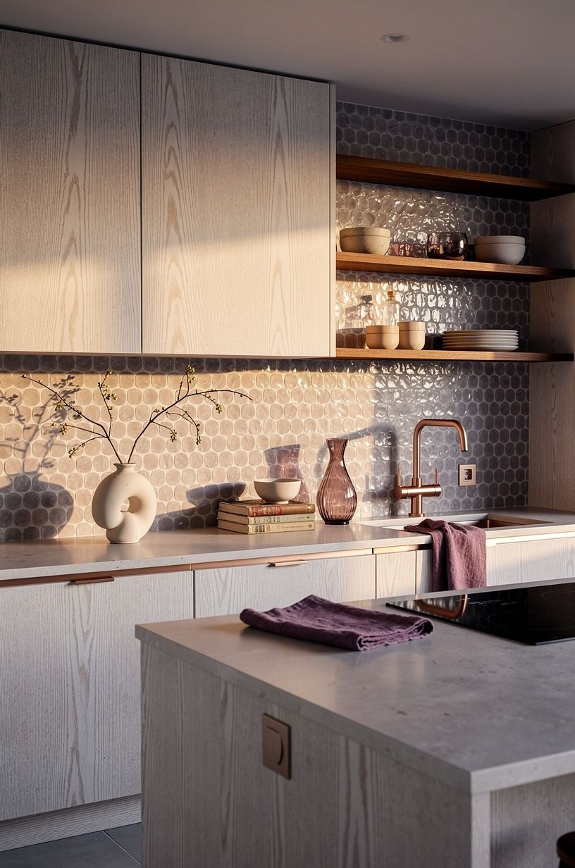 Choose zellige over a busy printed backsplash