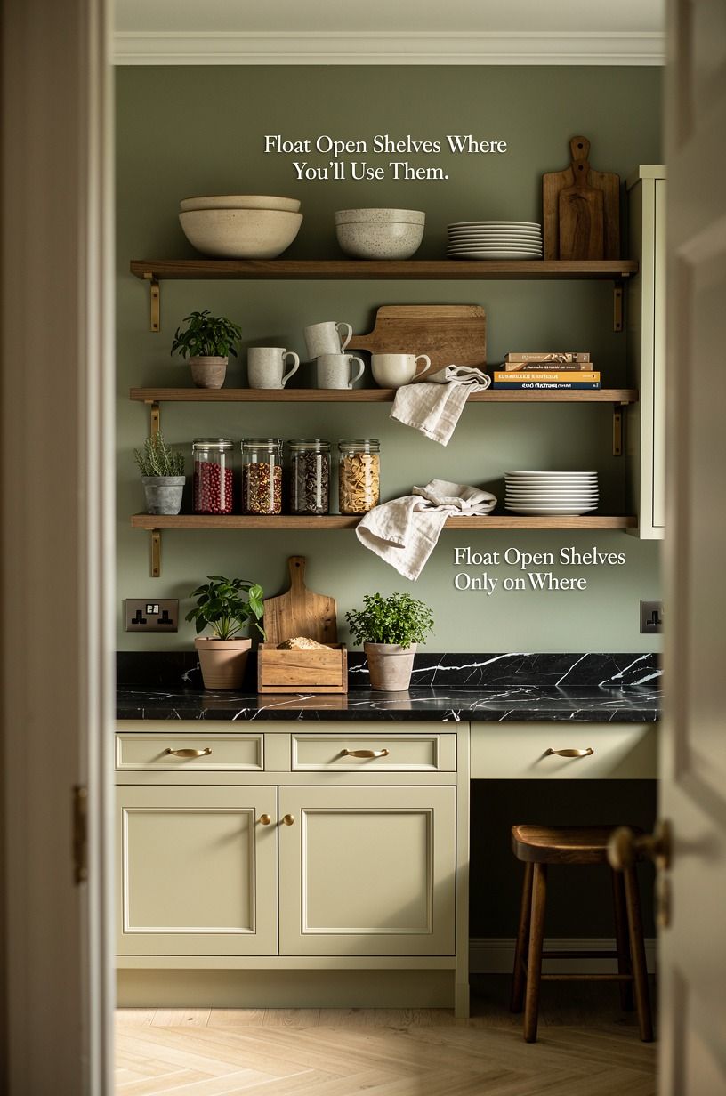 Float Open Shelves Only Where You’ll Use Them