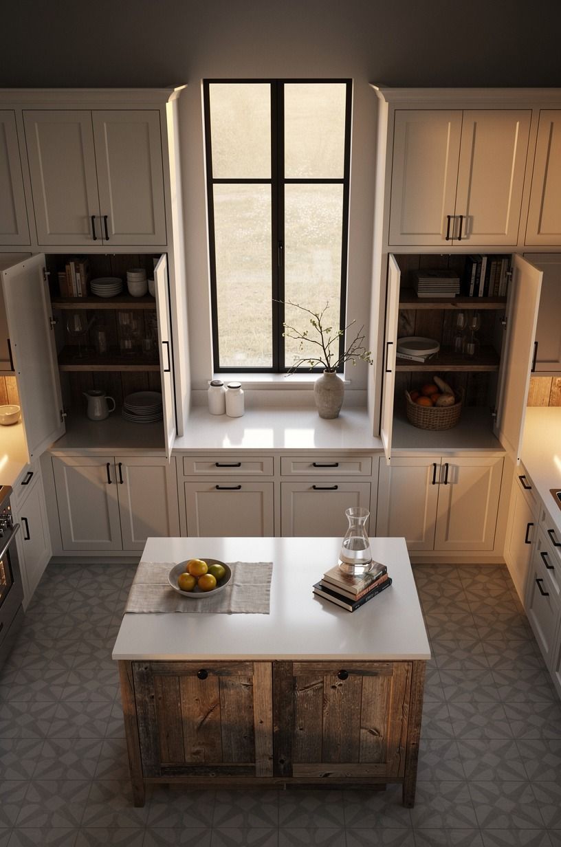 Frame a Window With Full-Height Pantry Cabinets