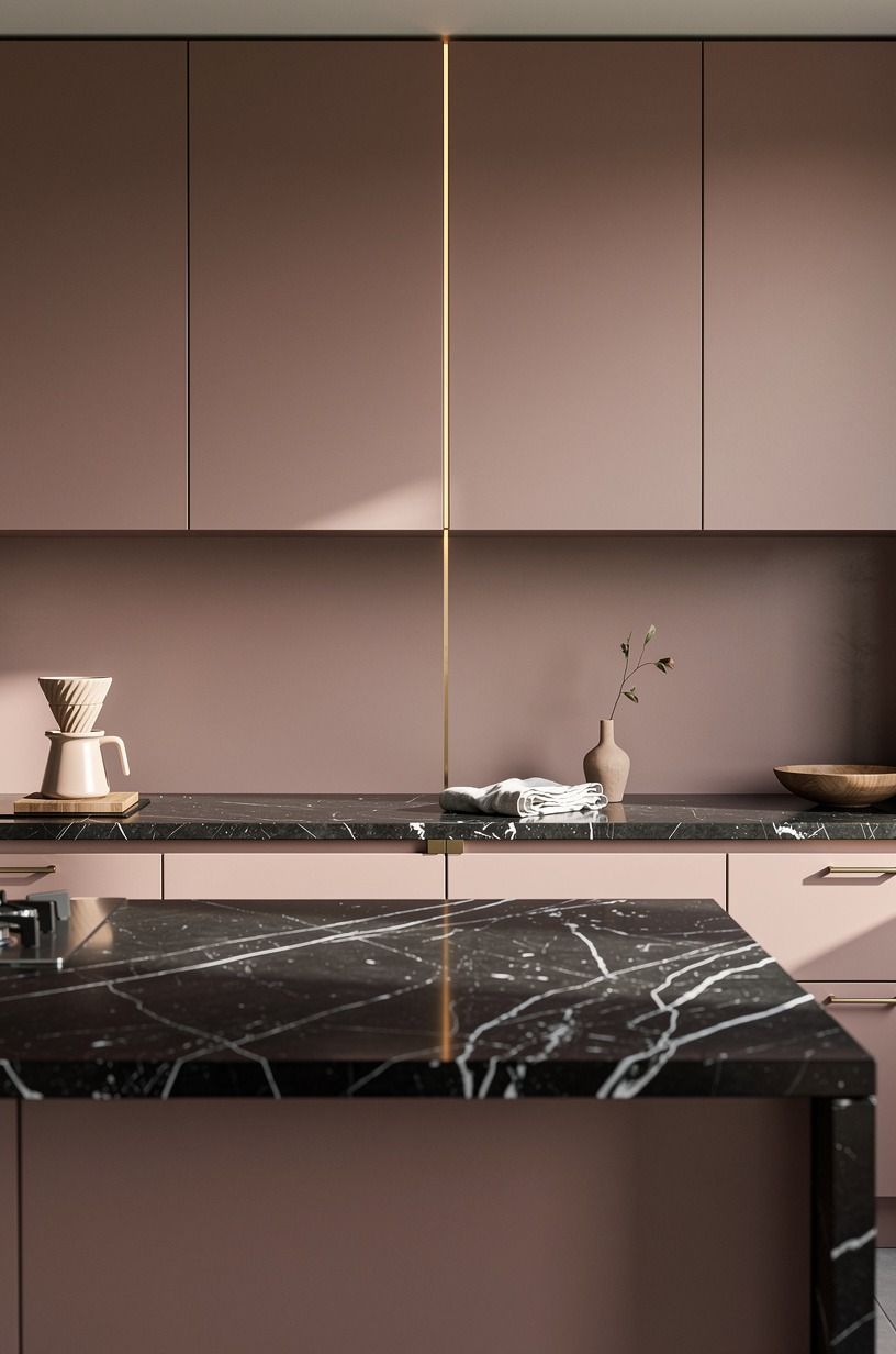 Frame the Backsplash With a Warm Vertical Line
