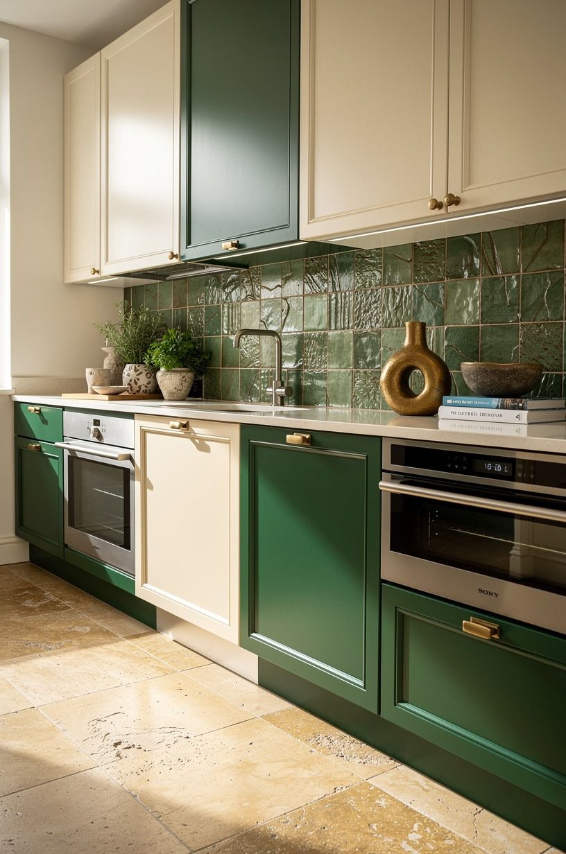 Frame the backsplash with handmade variation