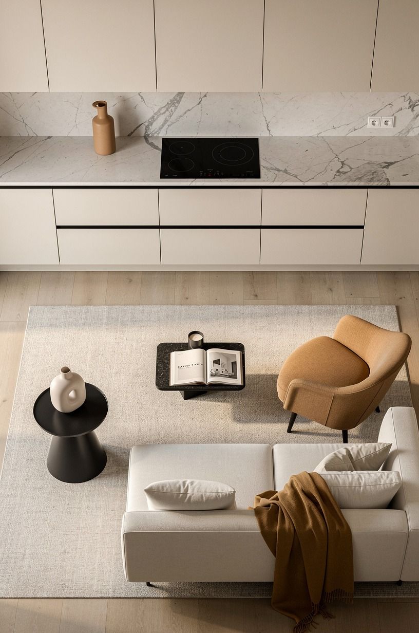Frame the living side like furniture, not cabinetry