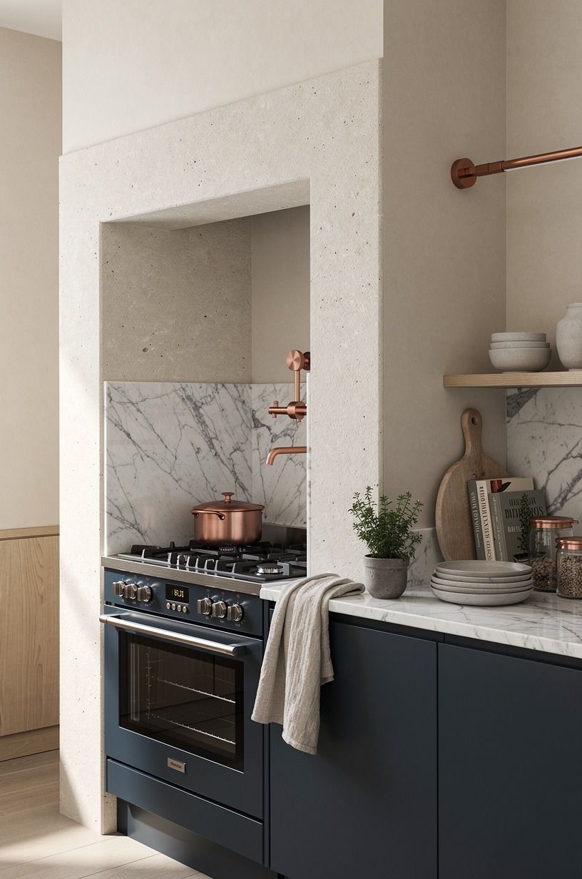 Frame the range with a masonry moment