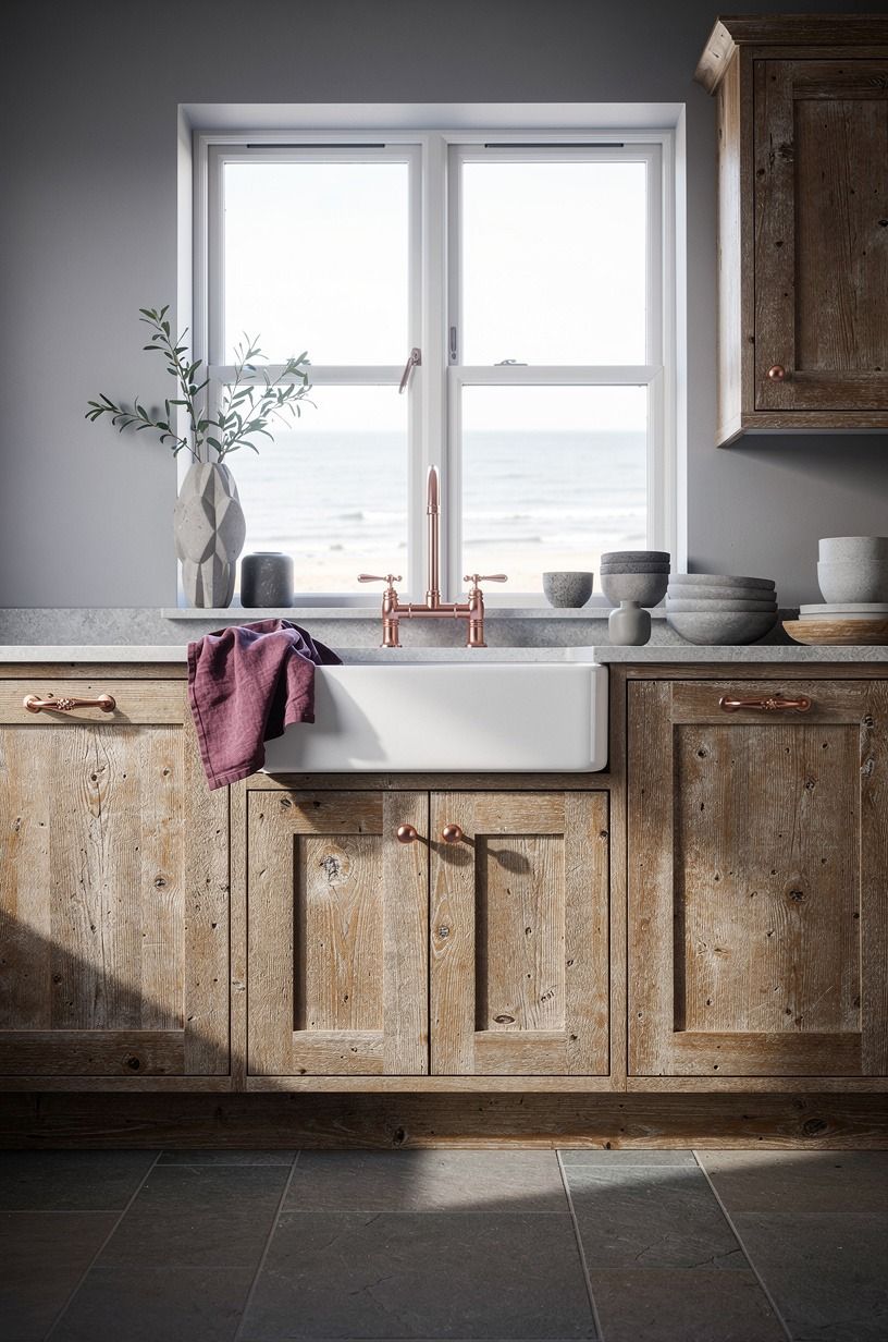 Frame the Sink with a Coastal Window Moment